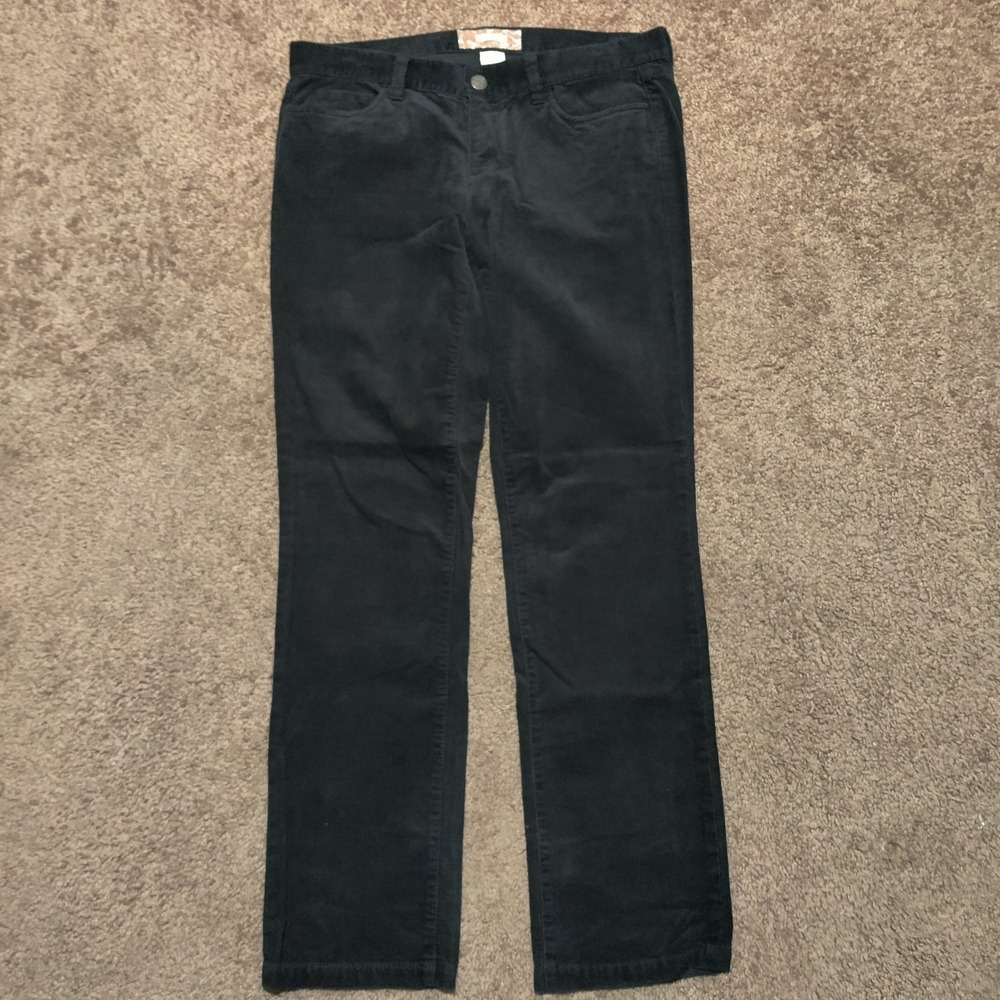 J. CREW Matchstick Women's Size 30 S Black Corduroy Mid Rise Jeans 33 x 30 - Picture 2 of 8